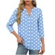 thumbnail image 2 of mfyjkho Tops Para Hacer Ejercicio, Camiseta De Manga Tres Cuartos Con Cuello En V Y Lunares De Color Liso Para Mujer Tops Para Salir Para Mujer Xl, 2 of 6
