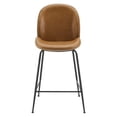 thumbnail image 3 of Modway Scoop 25.5" Modern Faux Leather & Metal Counter Stool in Black/Tan, 3 of 6