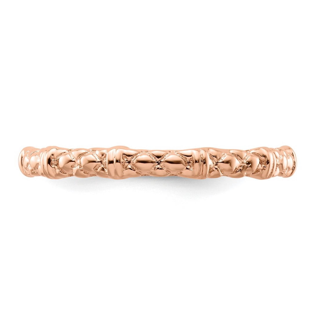 925 Sterling Silver Polished Patterned Stackable Pink Plated Cable Ring Size 7 Stackable Ring for Women