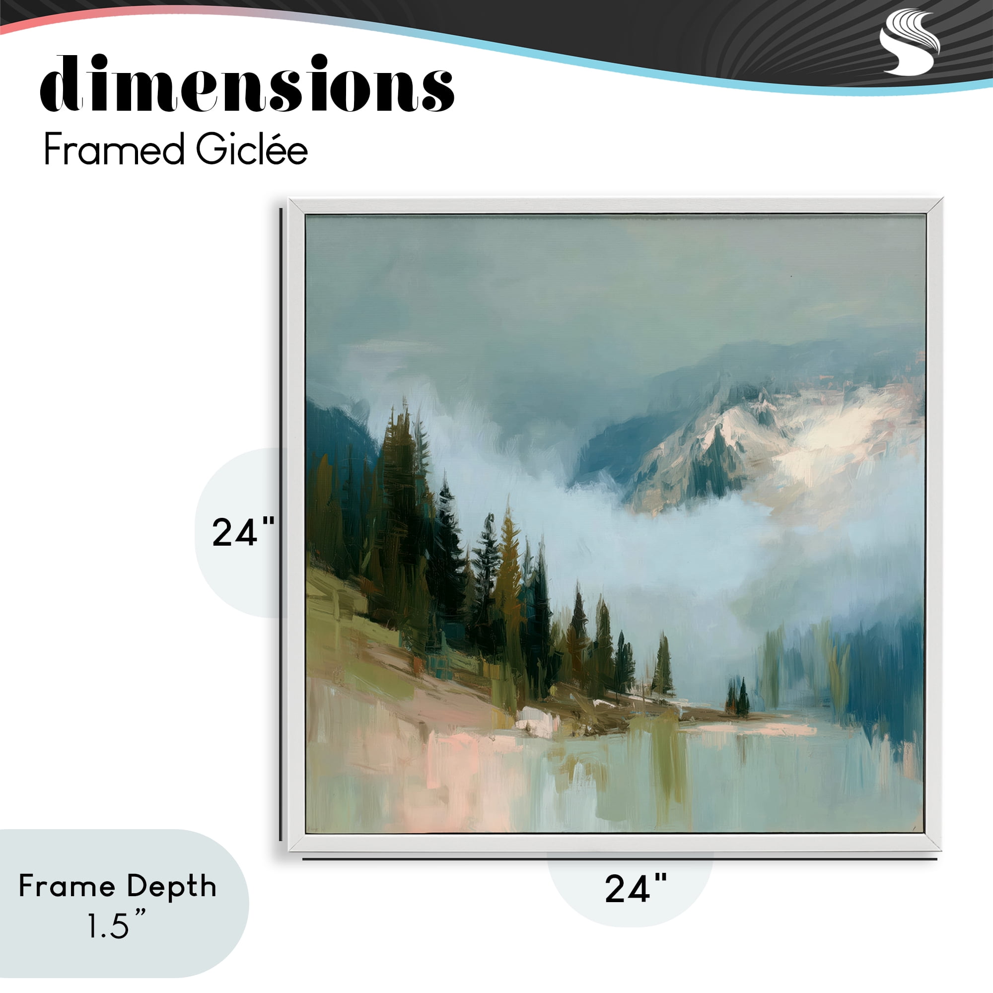Stupell Industries Fog On The Mountains White Framed Giclee Art, design by Kim Curinga