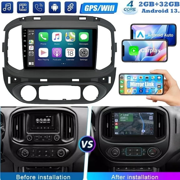 Eforcase Car Stereo for Chevrolet Colorado 2015-2018, GMC Canyon 2015-2018, 9 Inch Touch Screen Android 13.0 GPS Navigation Bluetooth Car Radio with Wireless CarPlay | Android Auto | Hi-Fi