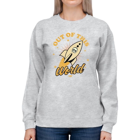 Out of This World - Alien Emoji Rocket Adventure Graphic Women's Sweatshirt
