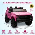 thumbnail image 6 of 24V Dual-Seater Chevrolet Ride-On Truck for Kids, Licensed Electric Vehicle with Parent Remote Control, 4-Wheel Spring Suspension, 3 Speed Settings, MP3 Player, and Wireless Music (Ages 3-8, Pink), 6 of 6