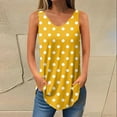 thumbnail image 2 of ZQUUVOU Tank Top For Women Casual Print V-Neck Printed Tunic Tops (Yellow,M), 2 of 5