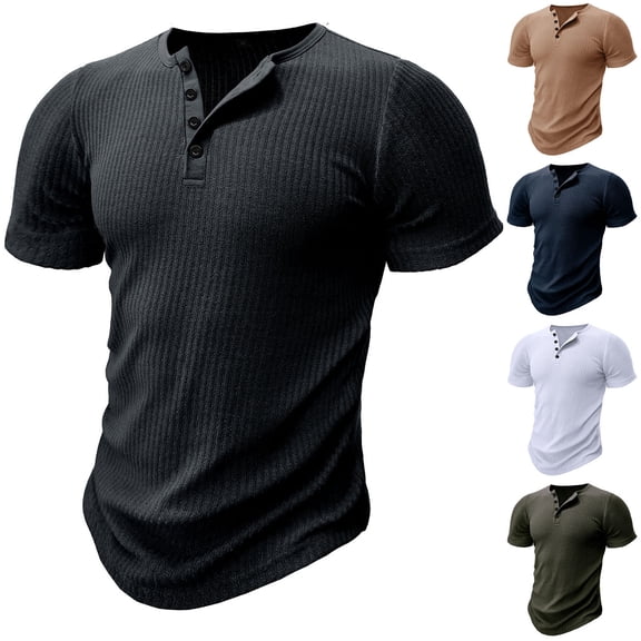 Antinious Mens Summer Beach Shirt,Workout Tops Men,Mens Short Sleeve Shirts Button up Casual High-elastic Fashion Round Neck Pullover Tops,White,XL