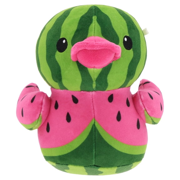 Small Watermelon Duck Plush, Green and Pink, Summer by Way To Celebrate