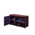 thumbnail image 2 of Brown 18" Storage Bench With Shoe Space - Robust Build & Tall Space, Fiber Batting, 2 of 2