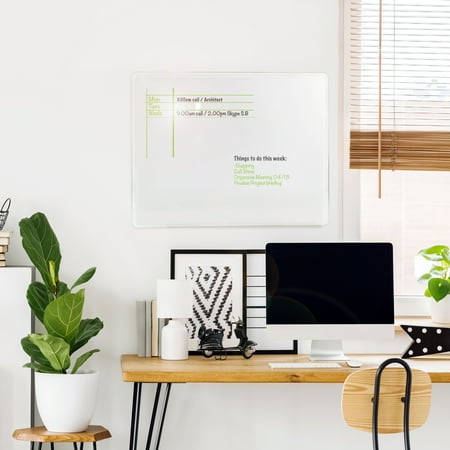 Viztex® Glacier White Multi-Purpose Grid Glass Dry Erase Board 24" x 36"