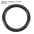 thumbnail image 2 of 30 Pcs Anillo de Sellado O de 25 mm x 3.1 mm Resistente al Aceite de NBR Grommets de Caucho Negro, 2 of 5
