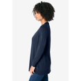 thumbnail image 2 of Roaman's Women's Plus Size Drop Needle Cardigan Lightweight Sweater Knit, 2 of 3