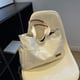 thumbnail image 2 of Bolso Bolsos de hombro vintage de mano grande de lona simple para mujer (blanco), 2 of 9