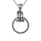 thumbnail image 2 of Collar de hombre musculoso de acero inoxidable con lazo de mano de acero inoxidable Plata, 2 of 5