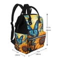 thumbnail image 2 of Fotbe Colorful Cloud Butterfly Sunflower Mochila Maternidad - Lona de Sarga Impermeable, Mochila de Pañales de Gran Capacidad con Múltiples Bolsillos y Correas Ajustables, 2 of 6