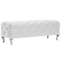 Baxton Studio Stella Crystal Tufted Leather Modern Bench, Multiple Colors