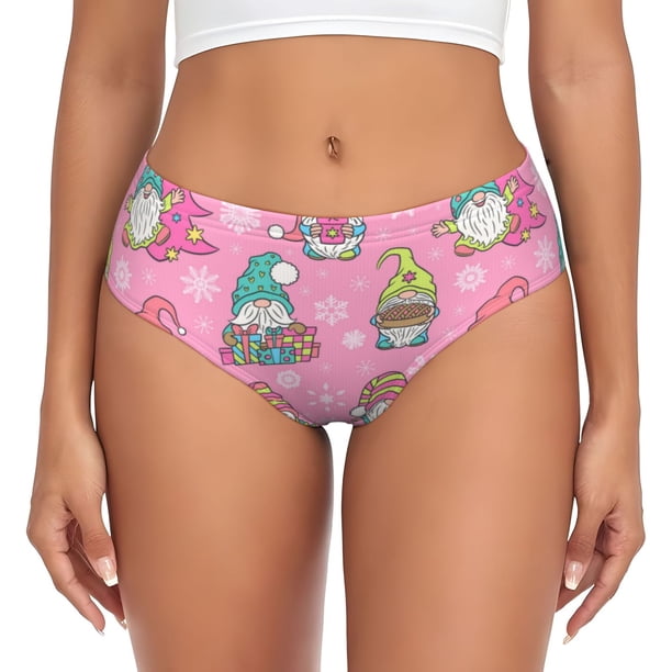 Fotbe pink Holiday Joy Calzones Estampados para Mujer – Ropa Interior de Algodón, Cómoda, Suave y Elástica-Medium