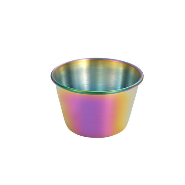 Bearachild Taza de salsa de inmersión 304 de acero inoxidable apilable 4oz porción de condimento bebida lavable suministro de de condimento de Cocina y Comedor pequeño colorido Bearachild HA065211-05