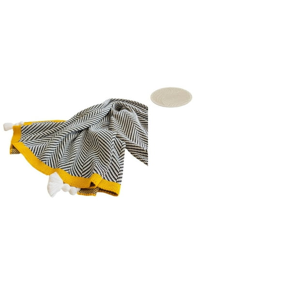 Manta de punto,Manta de punto decorativa para el hogar,Alfombra de área,Alfombra redonda decorativa de 60 cm para entrada de interior,Alfombra lavable para suelo de sofá de 24 pulgadas