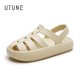 thumbnail image 2 of Sandalias romanas UTUNE para mujer, hombre, pareja, zapatos de playa al aire libre, verano, cojín grueso, transpirable, antideslizante, plataforma, sandalia blanca qym unisex, 2 of 2
