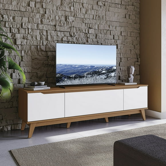 Mueble TV 75" Kappesberg 180cm con 3 Puertas Canela/Blanco