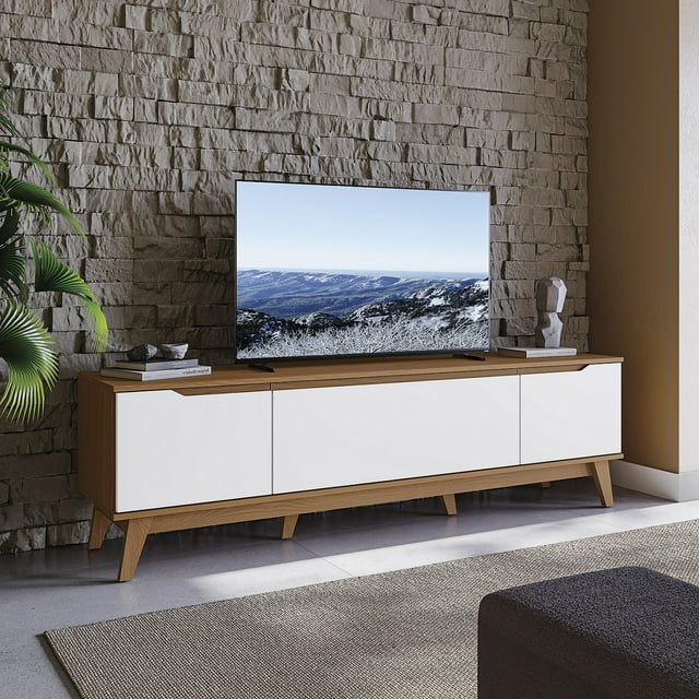 Mueble TV 75" Kappesberg 180cm con 3 Puertas Canela/Blanco