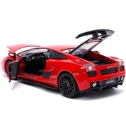 Lamborghini Gallardo Superleggera Red with Black Stripes Hyper-Spec Series 1/24 Diecast Model Car by Jada