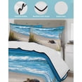 thumbnail image 4 of Quilts Full Size Bedding Set, Beach Coastal Lightweight Quilted Comforter, Summer Nautical Seaside Ocean Sea Turtle Soft Reversible Bedspread Coverlet with Pillow Covers for All Season, 78" x 90", 4 of 7