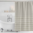 thumbnail image 6 of Extra Long Shower Curtain 72x96 Inch, Grey Striped Shower Curtain Waterproof Bathroom Decor, Vintage Stripes Ombre Fabric Bath Curtain Set Accessories with Hooks, 6 of 7