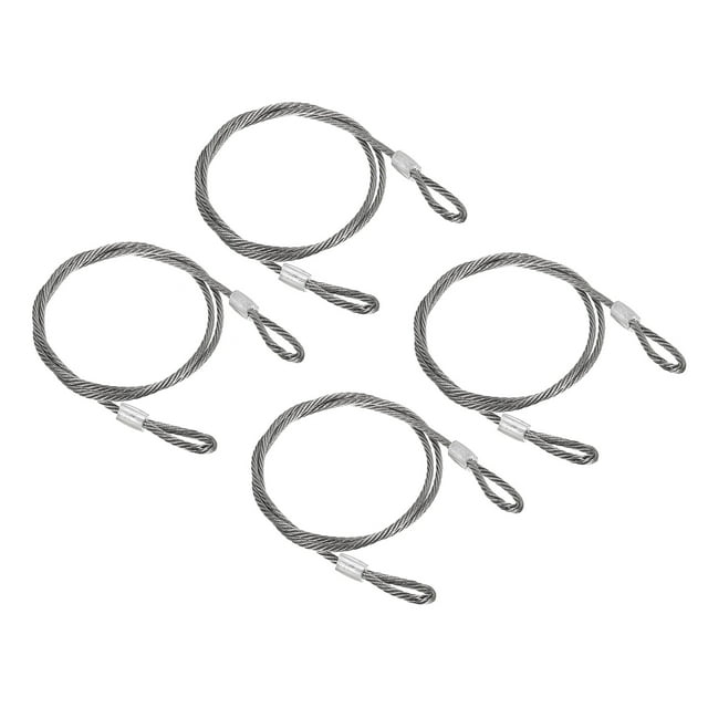 Unique Bargains Stainless Steel Cable, 4 Pack PVC Coated 3/16' Wire Rope for Deck Railing 3.3ft