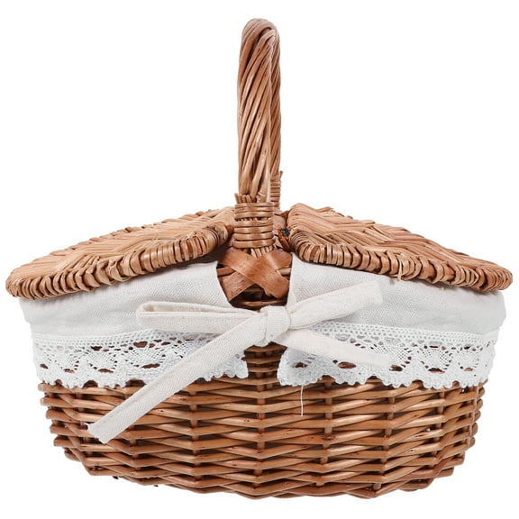 Large Picnic Basket Shopping Hand-woven Child Travel