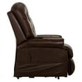thumbnail image 3 of Tyler Brown Leather Power Lift Lay Flat Recliner with Heat & Massage, 3 of 11