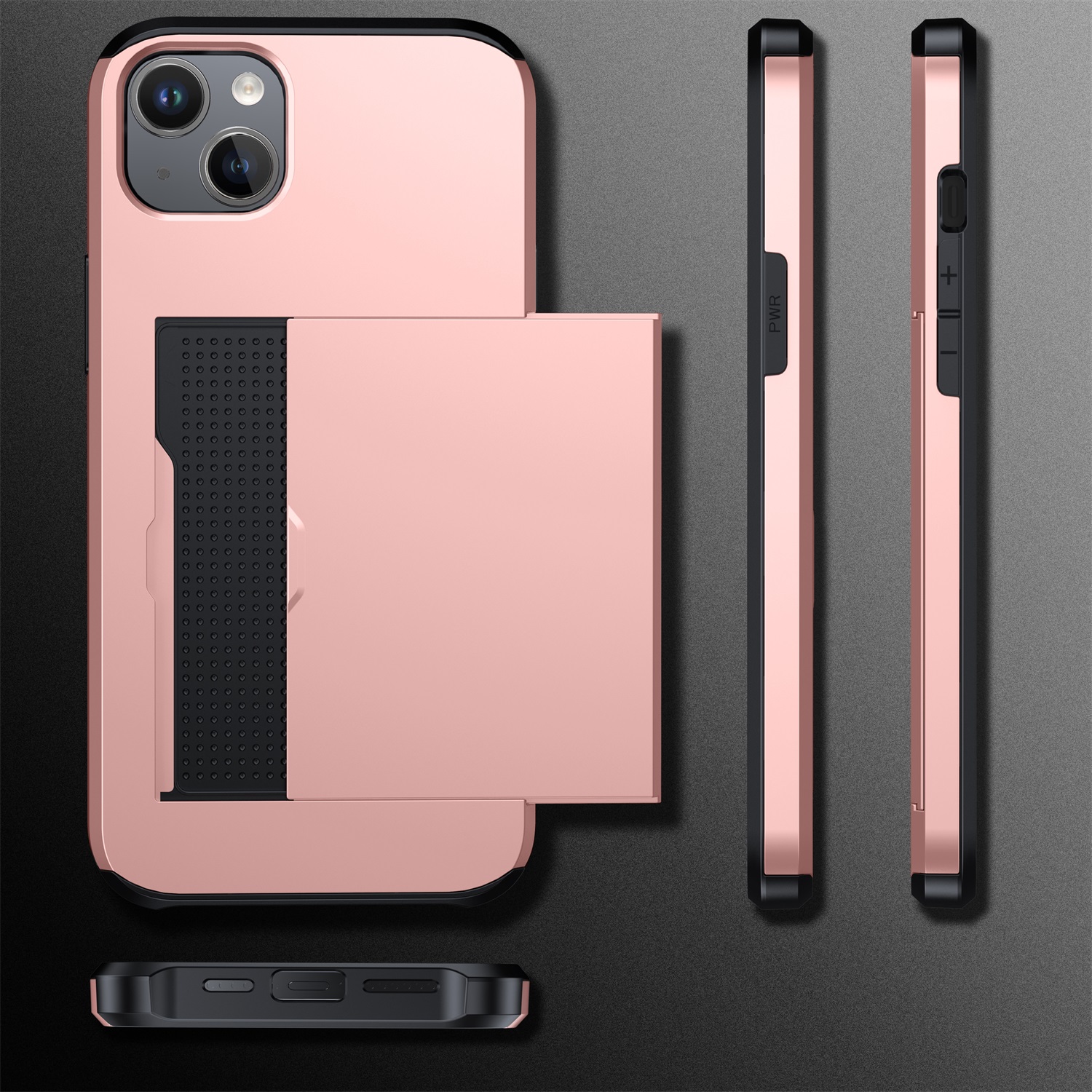 JTCASES for iPhone 13 Mini Case with Hidden Card Slot[Up to 2