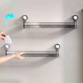 thumbnail image 4 of 1PC Non Perforated Wall Mounted Suction Cup Retractable Slipper Rack 2 In 1 Wall Mounted Slippers Towel Pole Wall Mounted Slippers Towel Pole Wall Mounted Adjustable Towel Rack Gray, 4 of 8
