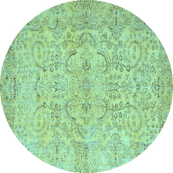 Ahgly Company Indoor Round Abstract Light Blue Contemporary Area Rugs, 5' Round