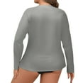 thumbnail image 4 of Long Sleeve T-Shirt for Women Plus Size Rash Guard Swim Shirt UV Protection Quick Dry Lightweight Top for Swimming and Outdoor Activities, 4 of 5