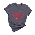 thumbnail image 3 of VKOYWKM Valentine's Day Heart Tops for Women Romantic Love Graphic Tees Cute Tops Casual Short Sleeve Loose Fit Tees Valentine Round Neck Holiday Tshirt Shirts, 3 of 7