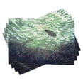 thumbnail image 1 of Ambesonne Fantasy Place Mats Set of 4, Underwater World Art, Standard Size, Green, 1 of 6