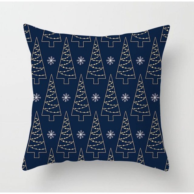 Gran oferta, decoración navideña, funda de almohada de poliéster, adornos navideños, adornos navideños para el hogar, Feliz Año Nuevo