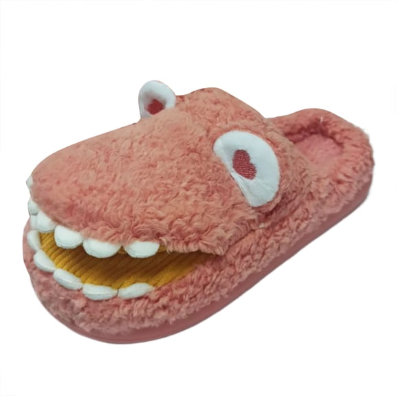 Vedolay Slippers for Kids Boys Girls Anti-Slip Soft Plush Comfy Indoor Slippers Pink,26