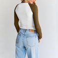 thumbnail image 4 of Raglan Sleeve Tops for Women Slim Fit Stretchy Color Block Raglan Shirts Workout Gym Athletic Baseball Tee Soft Stretch Fall Winter Underwear, 4 of 7