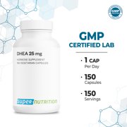 SuperSmart - DHEA 25mg - DHEA Supplement for Men & Women | Non-GMO & Gluten Free - 150 Vegetarian Capsules