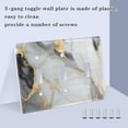 thumbnail image 4 of White Gold Black Marble Light Switch Plate Covers 3 Gang Wall Plate Plastics Outlet Covers for Kitchen Home Office Decor, 4 of 8