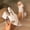 Beige, variant on Womens Chunky Heeled Mules Ciss Cross Square Open Toe Slip On Sandals Summer Evening Party Prom Shoes Orange 6(36)