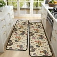 thumbnail image 4 of Kitchen Rugs Sets Of 2,Beige Chicken Folk Pattern Anti Fatigue Kitchen Mat Rugs Non Slip Washable,Decorative Kitchen Floor Mats for Kitchen,Sink,Laundry,17"x47"+17"x47", 4 of 5