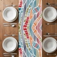 thumbnail image 4 of Table Runner 90 Inches Long for Kitchen Dining, Abstract Beach Dresser Scarf Farmhouse, Dining Table Decorations for Wedding/Parties, Summer Colorful Coastal Ocean Sea Wave 13 x 90 In, 4 of 8