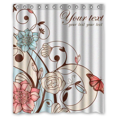 ABPHQTO Hermosa cortina de ducha de flores Cortina de ducha impermeable 150x180 cm