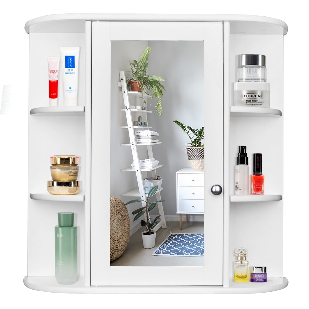 Ktaxon Wooden Bathroom Medicine Cabinet with Mirror Door & 8 Shelves, Wall Mounted Storage Organizer(图4) Ktaxon Wooden Bathroom Medicine Cabinet with Mirror Door & 8 Shelves, Wall Mounted Storage Organizer(图4)