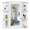 thumbnail image 4 of Ktaxon Wooden Bathroom Medicine Cabinet with Mirror Door & 8 Shelves, Wall Mounted Storage Organizer, White, 4 of 16