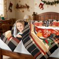 thumbnail image 5 of Manfei Penguin Twin Bedding 7pcs Snow Bedding Comforter Set, Red Green, Xmas Reversible, 5 of 6
