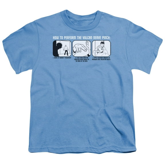 Youth: Star Trek - Vulcan Nerve Pinch Apparel Kids T-Shirt - Blue