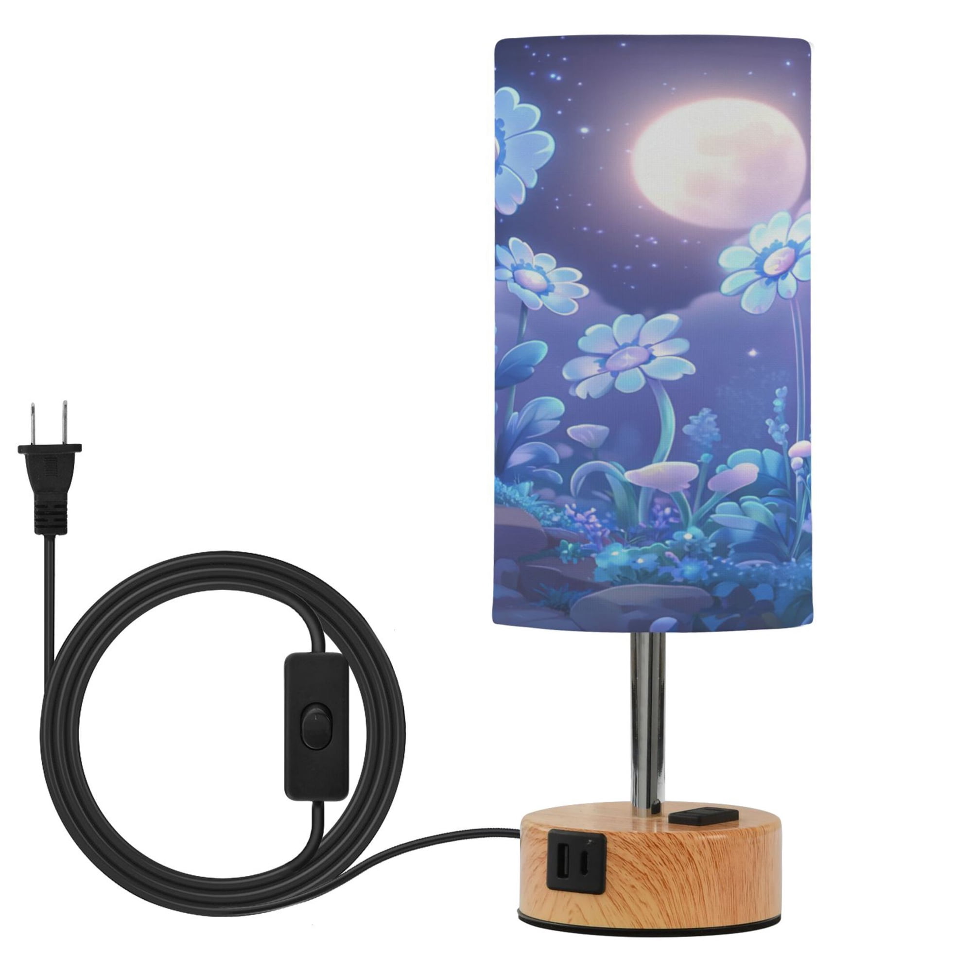 Touch Control Table Lamp with LED Bulb Bedside Lamp for Bedroom Living Room Glowing Flowers